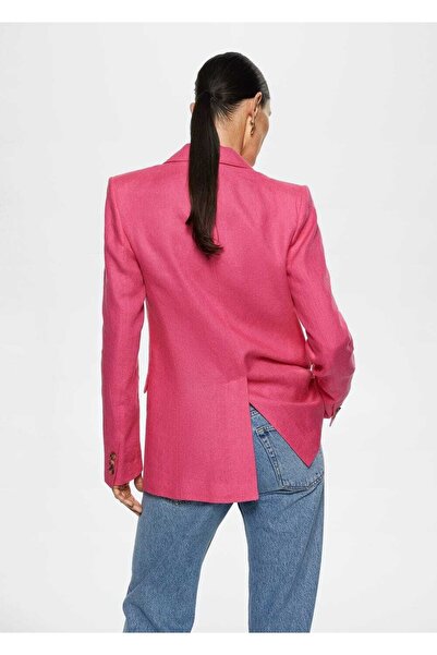 MANGO Woman 100% Linen Fabric Blazer Jacket
