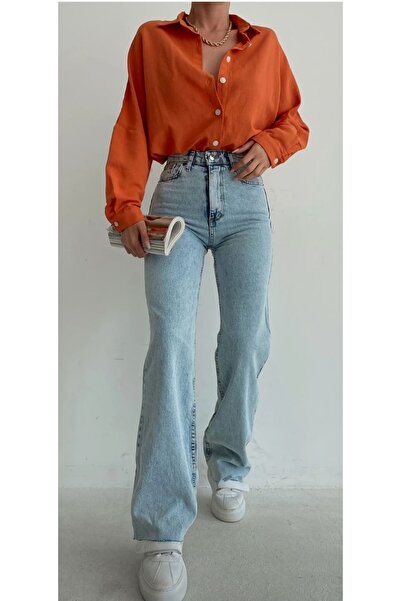 SANTA BELLA 90-ті синій сніг прання літній блакитний палаццо широкі джинси Po...