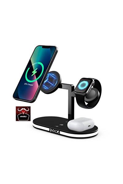 VOOKA Joyka 15w 5in1 Kablosuz Wireless Iphone  Apple Watch Hızlı Şarj Standı A+ New Product
