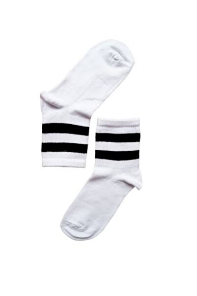 arki 2'li Siyah Ve Beyaz Tenis Çorap