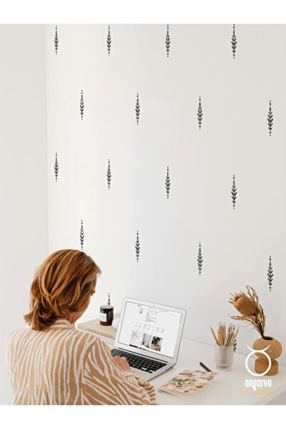 ANGARYA Bohem Ve Modern Stil, Dekoratif Siyah Yapraklar, Ev Dekorasyonu Şeffa...