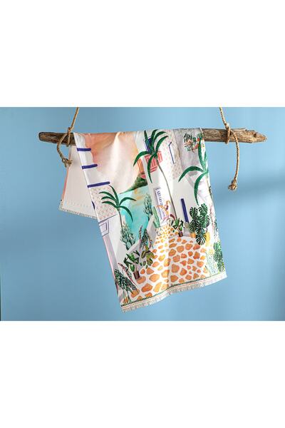 English Home منشفة شاطئ ميكانوس قطن طباعة رقمية مقاس 70x150 سم ملونة