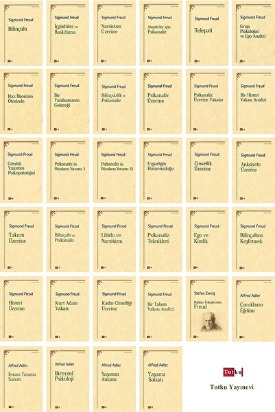 Tutku Yayınevi Psikoloji Kitap Seti - 34 Kitap - 4968 Sayfa, Sigmund Freud, Alfred Adler, Felsefe, Psikanaliz