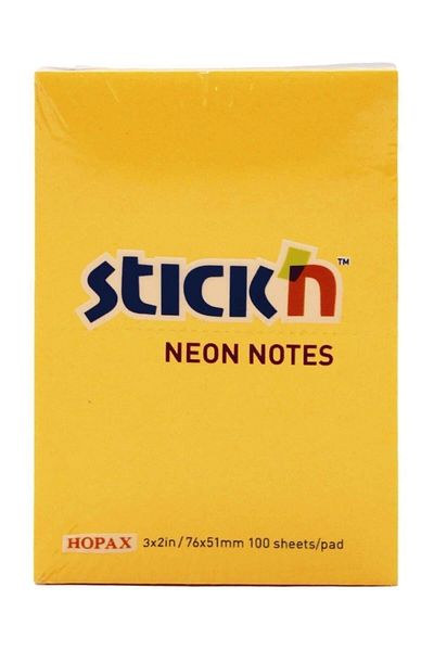 Gıpta ورق ملاحظات لاصق Hopax Stickn 100 ورقة 76x51 مم برتقالي فسفوري