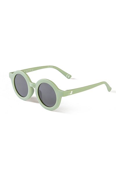 Petityu - Cir2030 Elastic Round Baby Child Sunglasses - green 2-6 Years Old