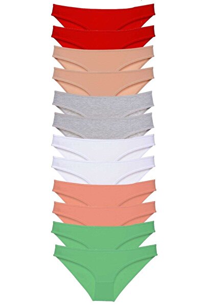 Royaleks 12 Pieces Super Eco Set Lycra Women's Slip Panties Set 4 (With Earph...