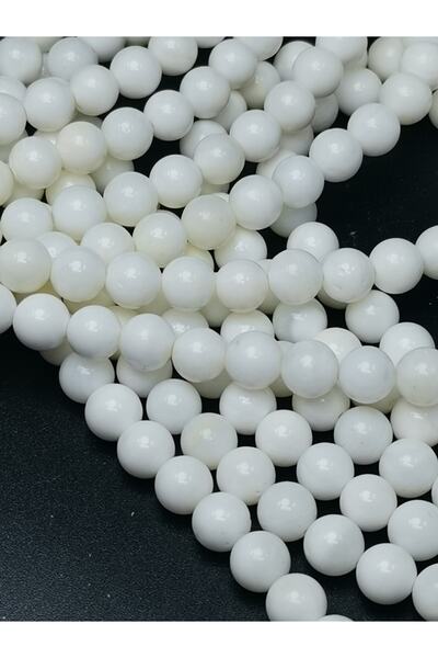 LİVZA BİJUTERİ Kar Beyaz Kuvars Doğal Taş Dizisi 8mm Doğaltaş Takı Yapımı