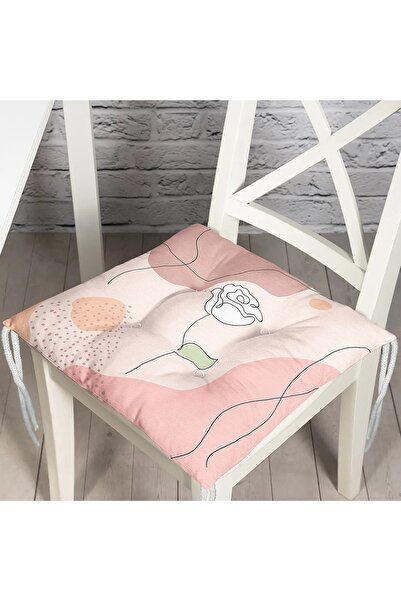 Nish & Royal Bohemian Modern Fluffy Chair Cushion with Rose Motif