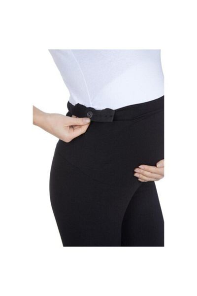 Bamex Jambiere de maternitate pieptănate din lycra Capri cu talie reglabilă