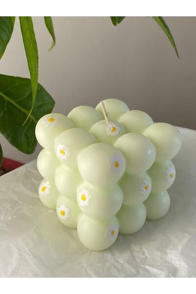 Lights Of Candle Papatya Desenli Bubble Mum