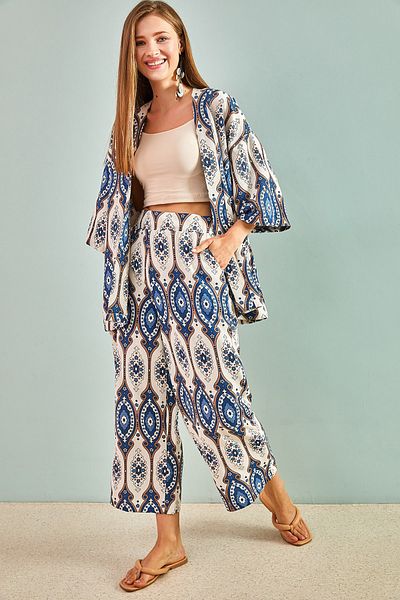 Bianco Lucci Zweiteiler - Blau - Relaxed Fit