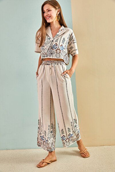 Bianco Lucci Two-Piece Set - Beige - Relaxed