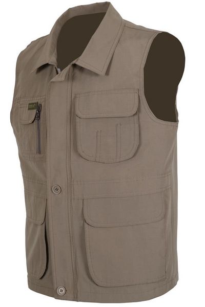Modarar Vestă de in pentru bărbați, cu guler normal, Rar00880 Vestă Hunter
