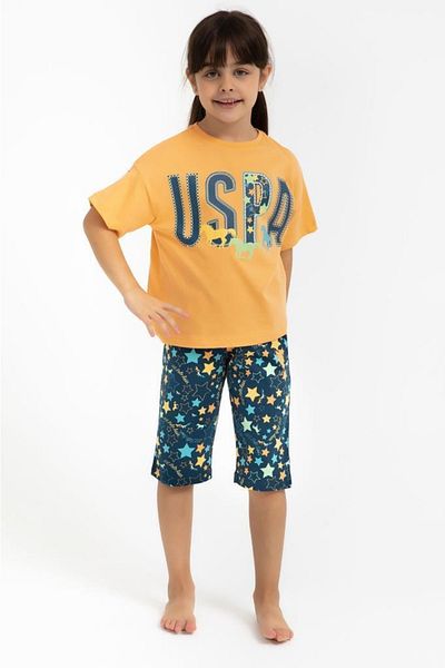 U.S. Polo Assn. Girl's Yellow Capri Suit