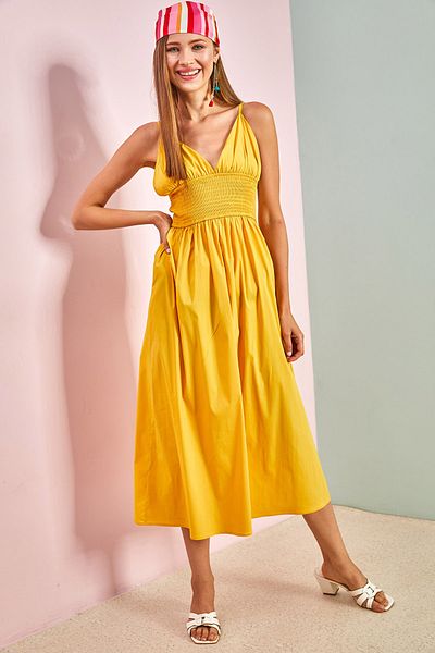 Bianco Lucci Women's Rope Strap Elastic Long Dress