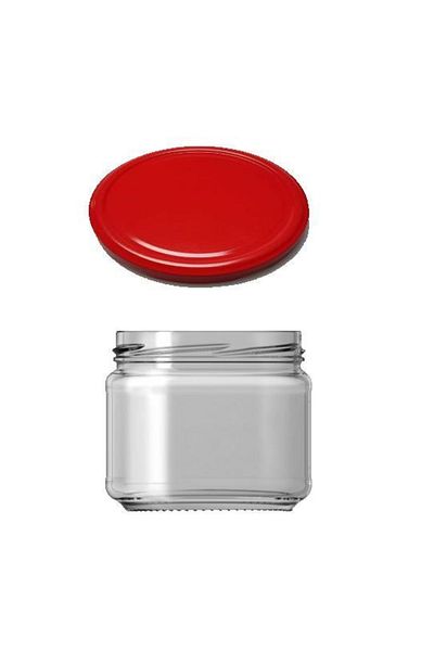 Paşabahçe Glass Jar 300 Cc Magnolia with Red Lid 20pcs