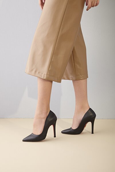 AYAKKABI PRENSİ 153 Black Matte 10 cm Women's Stiletto, Platform Heels