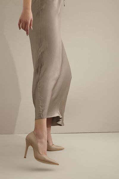 AYAKKABI PRENSİ 153 Vison Matt 10 cm Дамски обувки с висок ток и платформа