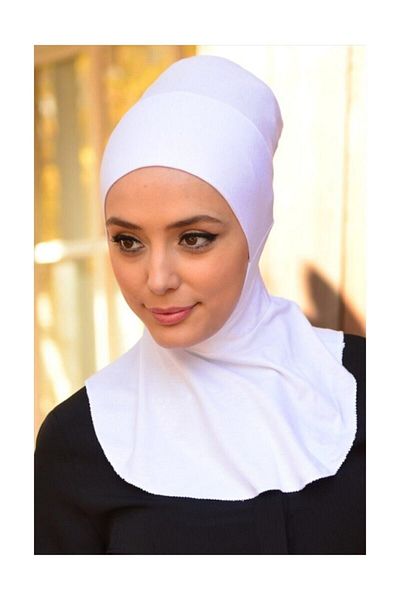 ESYİM White Bonnet - Neck Collar Design