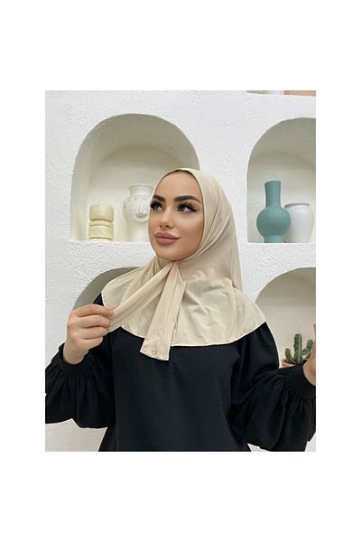 erasra class Snap Fastener Ready Scarf Shawl Hijap Beige Χρώμα