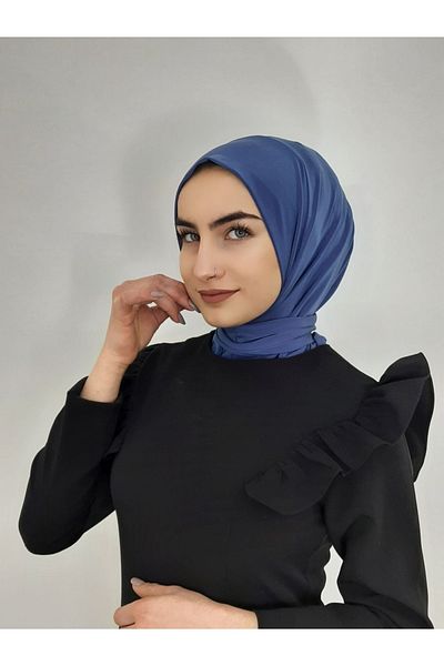 erasra class Snap Fastener Ready Scarf Shawl Bonnet Hijap Indigo Χρώμα