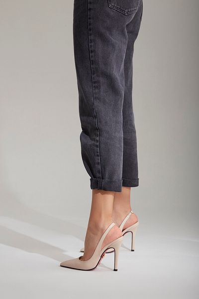 AYAKKABI PRENSİ Monica Nude Matte 10 cm Women's Stiletto, High Heels