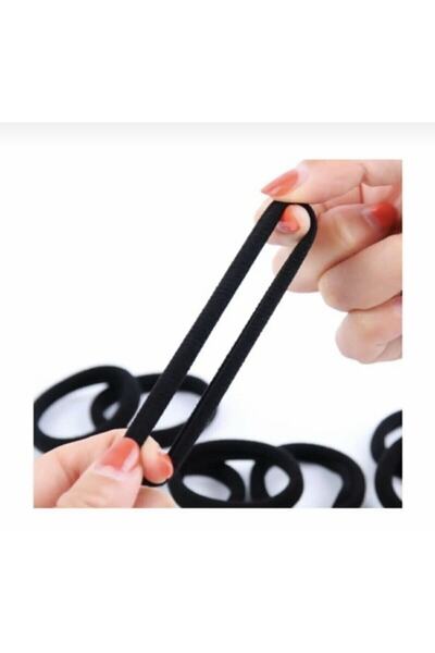 hbtasarim Γυναικείο Σετ Μαλλιάς με Μαύρο Δαχτυλίδι Πλεκτό Λαστιχένιο Σετ μαλλιών