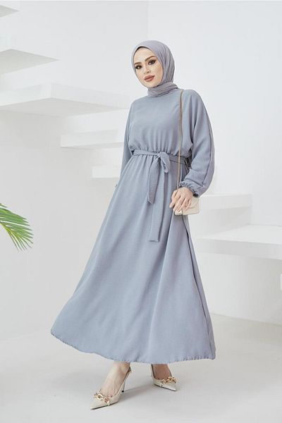benguen 424-1aerobin Rochie Hijab Gri