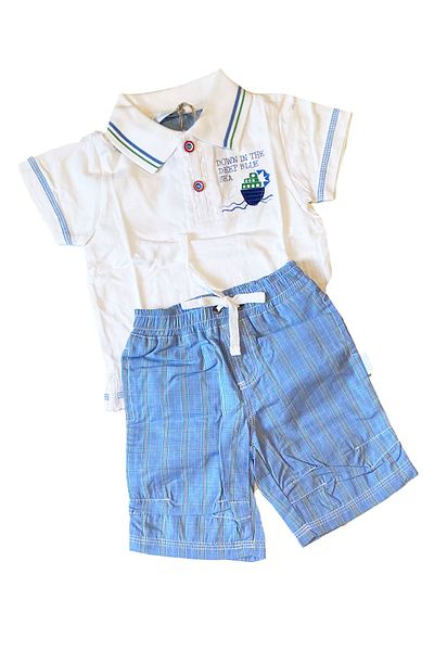 andywawa 6-9 Months, One Size, Baby Boy T-shirt and Bermuda Shorts Set