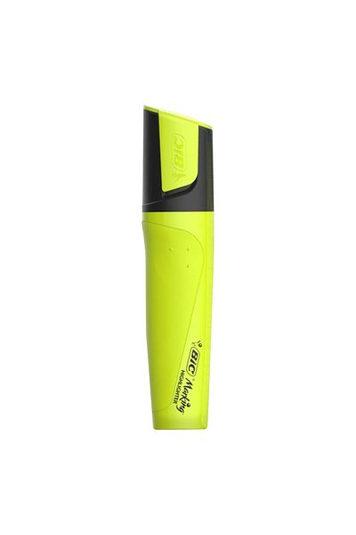 Bic Yellow Highlighter - Set of 12, Flat Highlighter, Marking, 968583