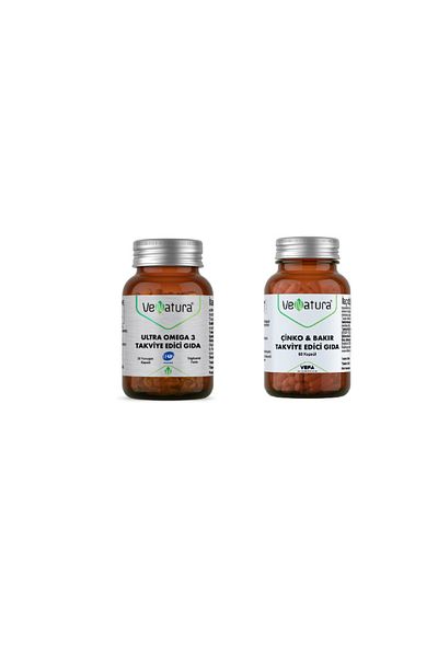 VeNatura Omega 3 1600 - Fish Oil 30 Soft Capsules & Zinc Copper 60 Capsules