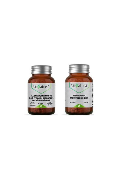 VeNatura Resveratrol 250 Mg + Magnesium Citrate And P5p (Vitamin B6) - 90 Capsules