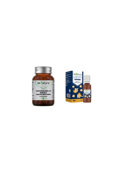 VeNatura Phosfotidylserine and Omega 3 30 Capsules + D3 K2 Drops 20 ml