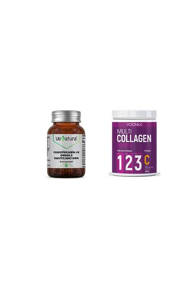 VeNatura 30 Capsules Phosfotidylserin and Omega 3 + 300 Gr Multi Collagen Powder