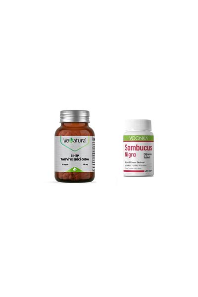 VeNatura 5-htp 100 Mg 30 Capsules + Sambucus Nigra 42 Chewing T.