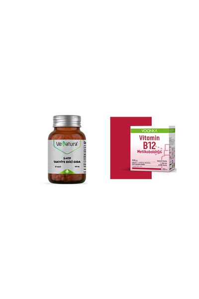 VeNatura 5-htp 100Mg30 Capsules + B12 20MlMethylcobalamin Supplement