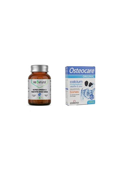 VeNatura Ultra Omega3 30 Capsules + Calcium, Magnesium, D3, Zinc 90 Tablets