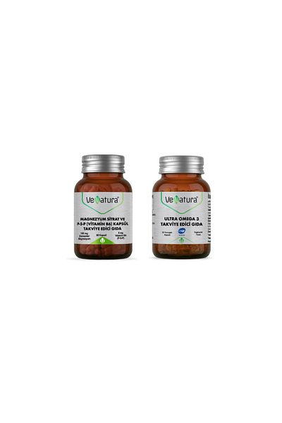 VeNatura Ultra Omega3 and Magnesium Citrate + P5p Vitamin B6 - 30 and 90 Capsules