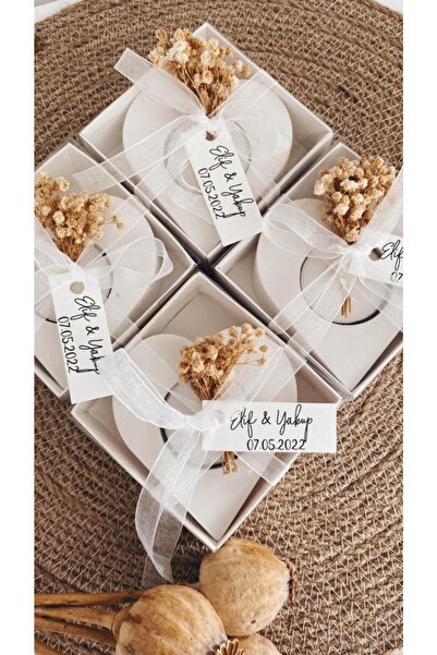 Dudo Baby 25 Adet Nikah Şekeri Söz Nişan Hediyeliği Kalp Mumluk