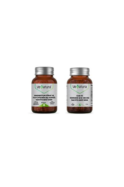 VeNatura Coq-10 Q10 100mg - Magnesium Citrate and P5p Vitamin B6 90 Capsules + 30 Capsules