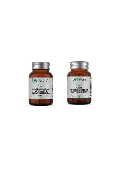 VeNatura Iron Bisglycinat and C 90 Capsules + Coenzyme Q10 100 Mg 30 Capsules