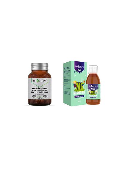 VeNatura Coenzyme Q10, Alpha Lipoic Acid 60 Capsules + Magnesium for Children 100 ml