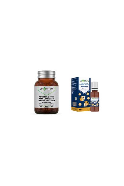 VeNatura Coenzyme Q10, Alpha Lipoic Acid 60 Capsules + D3 K2 Drops 20 ml