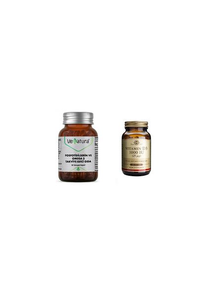 VeNatura Phosfotideylserine and Omega 3 30 Capsules - D3 1000 Iu 100 Capsules