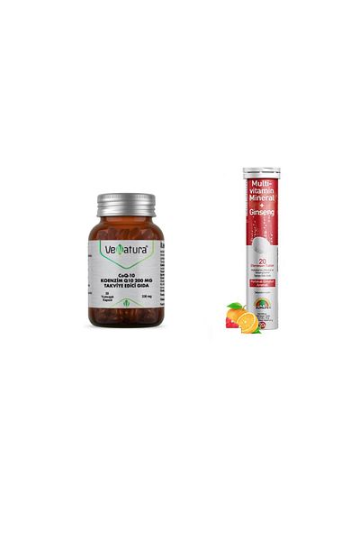 VeNatura Coenzyme Q10 200 Mg - 30 Capsules + Mineral + Ginseng 20 Effervescent
