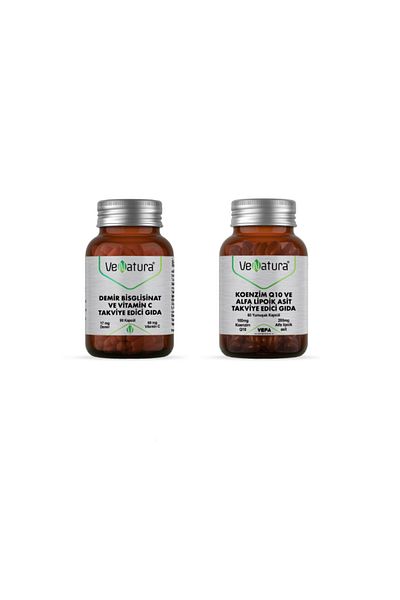 VeNatura Coenzyme Q10, Alpha Lipoic Acid 60 Capsules + Iron Bisglicinate Vitamin C 90 Capsules