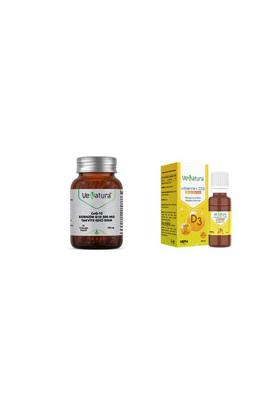 VeNatura Coenzyme Q10 and D3Supplement- 200mg Q10, 30 Soft Capsules, 20ml Drops