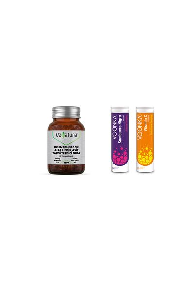 VeNatura Coenzyme Q10, Alpha Lipoic Acid 60 Capsules + Voonka Effervescent Set