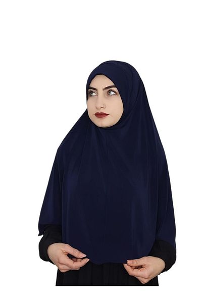 erasra class Takmatikk Practical Ready Big Scarf Hijab Κατάλληλο για Hajj- Umrah-prayer Dur Navy Blue