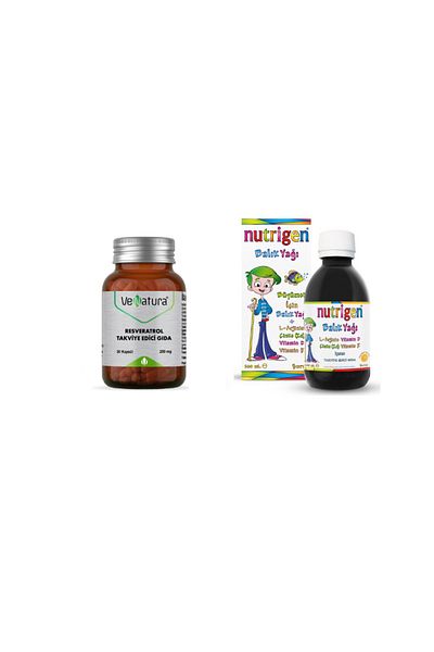 VeNatura Resveratrol 250 Mg 30 Capsules + Fish Oil Syrup for Children 200 ml